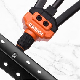 Edward Tools 16” Rivet Nut Tool Kit and Rivets - 7 Piece Interchangeable Mandrels with 70 Rivet Nuts - Heavy Duty Carrying Case - Ergonomic Curved Design - Easy Size Change