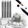 Woodless Charcoal Pencils Set,6 Pcs Professional Pure Carbon Sketch Pens