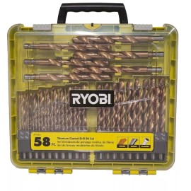 RYOBI Titanium Coated Drill Bit Set (58-Piece) Ryobi Drill Bit Set
