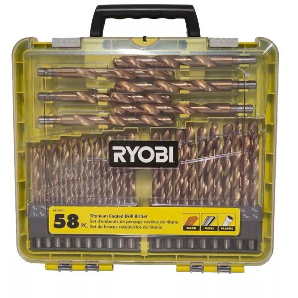 RYOBI Titanium Coated Drill Bit Set (58-Piece) Ryobi Drill Bit