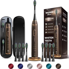 Cepillo de dientes eléctrico blanqueador Wagner Stern IntelliBrush Series con sensor de presión. Ofrece 4 modos de cepillado, 3 intensidades, 8 cabeza