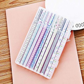 Vogueing Way 10 Pcs Ballpoint Pen Korean Style Gel Pen Cute Kandelia Stationery Watercolor Pen Gel Pens Set