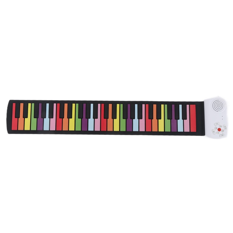 Roll Up Piano 49 Keys Kids Flexible Rainbow Keyboard Portable