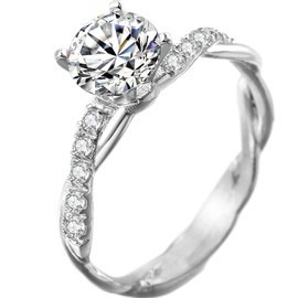 Classic Solitaire Style Engagement Ring - Stainless Steel, 2.0 Carat Simulated Diamond, Full Sizes 3-13 Available, Non-Precious Metal, Cubic Zirconia
