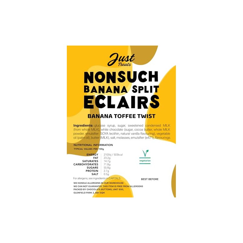 Just Treats Nonsuch Banana Split Eclairs (500g Share Bag)