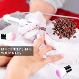 Sanding Bands for Nail Drill, 200 Pcs Nail Sanding Bands 80# 120# 180# 240# Grit Colorful with Nail Drill Bit Kit with 2Pcs Nail Drill Bits, for Nails Art Manicure