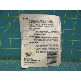 Bulldog 1 Set Bulldog Picture Hanging Kit 12' Wire 12 Eyes Hangers For 6 Pictures 230770
