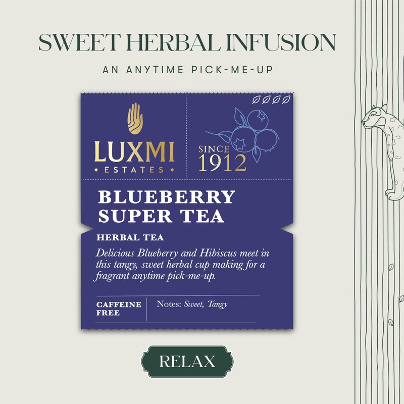Luxmi Estates - Blueberry Herbal - Organic Blueberr Tea 100g