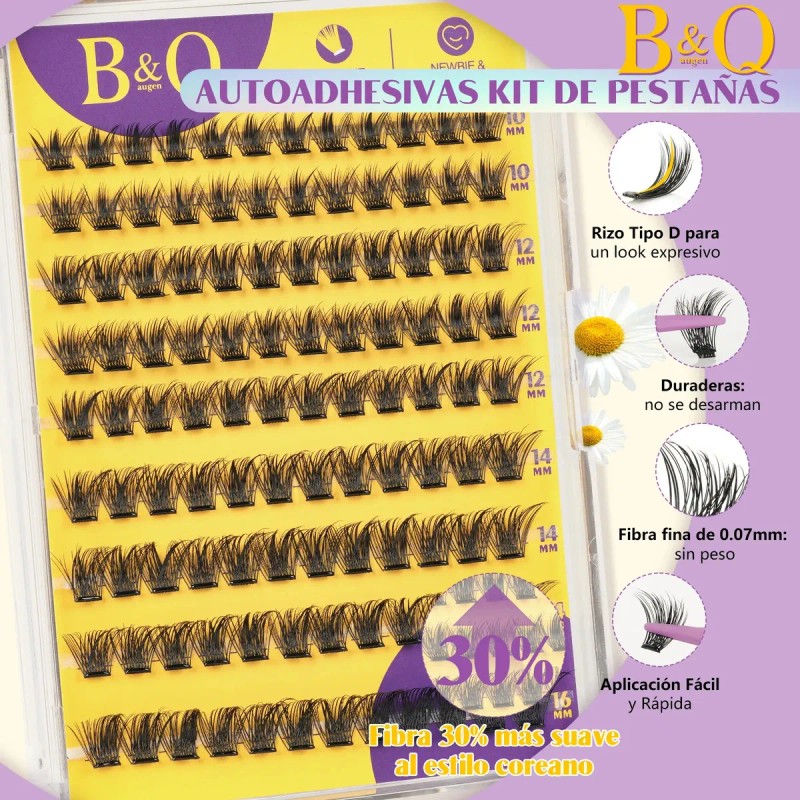 Extensiones De Pestañas Autoadhesivas Velvet B&Q pestañas bq Kit Larga