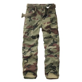 TRGPSG Mens Cargo Pants Casual Hiking Pants Camo Outdoor Streetwear Travel Trousers with Multi Pocket 3318 Battlefield Camo 38