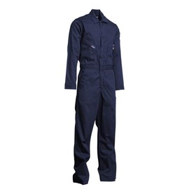 LAPCO FR Flame Resistant Deluxe Coverall, FR Coveralls for Men, 100% 7oz Cotton, Lightweight, Heavy Duty Work Apparel, Meets ATPV HRC CAT ASTM NFPA Safety, CVFRD7NY, 2XL Regular, Navy
