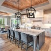 BrightHome Farmhouse Chandelier 4-Light, Black Pendant Light Fixture Ceiling Hanging