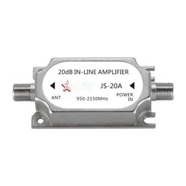 SaferCCTV Satellite 20Db Gain Inline Amplifier 950-2150MHZ Satellite Signal Booster Replacement for Dish Network Antenna AMP Directv FTA RG6 Cables