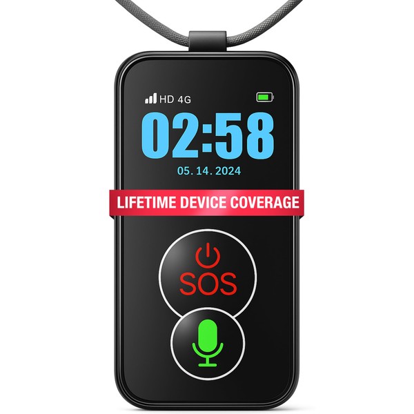 Smart Med Alert Cellular Medical Alert Necklace with Emergency Button
