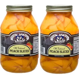 Amish Wedding Old Fashioned Sliced Peaches, TWO 32 oz. Quart Jars