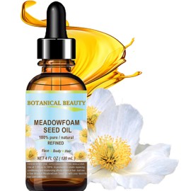 Botanical Beauty MEADOWFOAM SEED OIL 100% Pure Natural Refined Undiluted for Face, Body, Hair, Nails 4 Fl.oz.- 120 ml