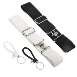 panthra 2pcs Equestrian Belts For Women, 37.8 Inch Elastic Equestrian Belt, Elastic Adjustable, Strong and Durable, Suitable for Horse Riding Enthusiasts and Competitions, with 2 Key Straps