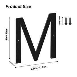 3 Inch House Numbers and Metal Letters for Outdoor Signs, House Numbers for Outside, Aluminum Address Letters and Numbers for Door, Mailbox, Garden, Perfect for Home or Office (Letter M)