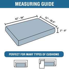 H.VERSAILTEX Stretch Chenille Couch Covers T Cushion Stretch Replacement Loveseat Slipcovers Thick Soft Loveseat Covers for 2 Cushion Couch(2 Seater Loveseat Cushion Cover,Dove)