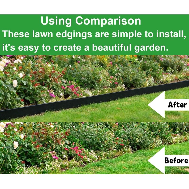 98Ft 3IN Landscape Edging,Garden Edging Border Kit with 150pcs Metal