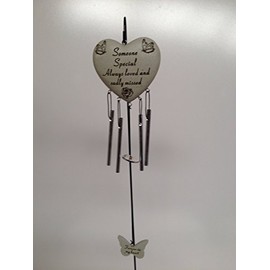 SOMEONE SPECIAL HEART WIND CHIME MEMORIAL / GRAVESIDE TRIBUTE. DF14941