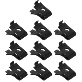 sourcing map 10pcs Cabinet Shelf Clips Metal Adjustable Shelf Bracket Clamp Shelf Support Pins Shelf Clip Support Hardware Replacement Parts for Metal Shelving, Black