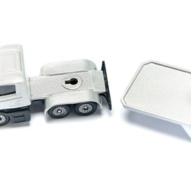 siku 1610, Polizei Tieflader mit Helikopter, Metall/Kunststoff, Silber, Öffenbare Heckklappe, Abkoppelbarer Auflieger