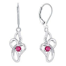 Starnny Celtic Knot Hoop Earrings Women's Earrings Silver 925 Dangle Hanging 3A Cubic Zirconia Birthstone for Women, Sterling Silver, Cubic Zirconia