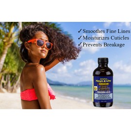 Jamaican Mango & Lime Vitamins A-D-E Black Castor oil – fast absorbing, nourishing natural oil, moisturizes dry flaky scalp & softens skin - relieves itching, repair & prevent breakage, 4 Fl Oz