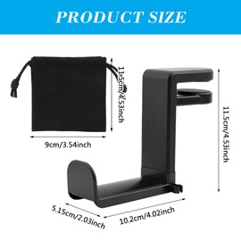 homfanseec Headphone Holder, Headphone Stand with Adjustable & Rotating Arm Clamp, Under Desk Design, Universal Headset Holder(Black)