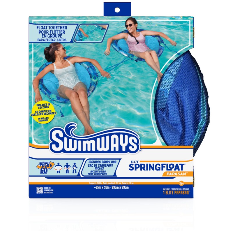 Swimways Elite Spring Float Papasan Pool Lounger, Inflatable Pool Floats