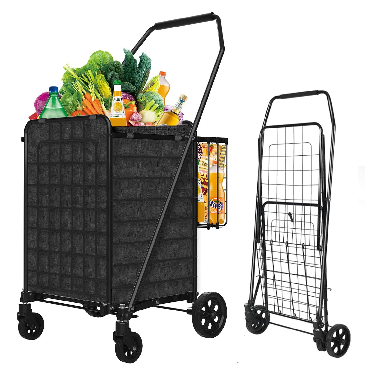 zagtag Heavy-Duty Folding Shopping Cart with Waterproof