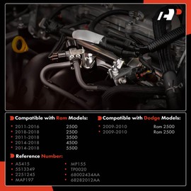 A-Premium Engine Air Intake/Charge Temperature Sensor [4 Pins] Compatible with Ram 2500 2011-2016/2018, 3500 2011-2018, 4500/5500 2014-2018 & Dodge Ram 2500 3500 2009-2010, 6.7L