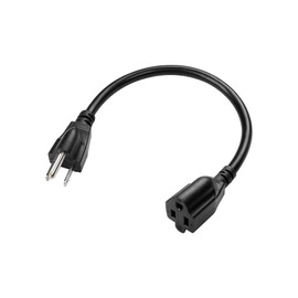 GINTOOYUN NEMA 5-15P to NEMA 5-15R Extension Cord 13A 125V, 16AWG Heavy Gauge Extension Power Cable for Servers, Desktop Computers, Monitors, Printers 35cm