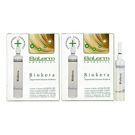 Salerm Biokera Phials (Ampollas) .44oz/4pack Set of 2 - Fragrance Free, Silicone Free - Adults - Unisex - Hair Growth - Thinning