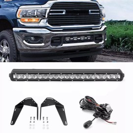 SI for 19-20 21 22 23 Ram 2500/3500 100W 22'' LED Light Bar Bumper Mount Wiring Kit