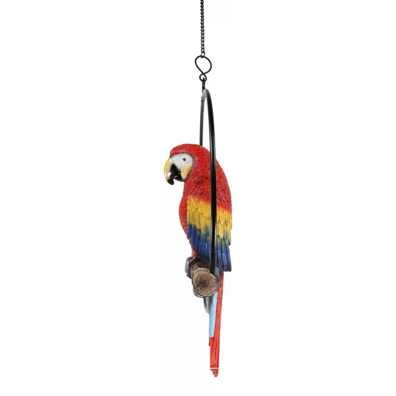 Atlantic Collectibles Ebros Hanging Scarlet Macaw Parrot Perching on Branch