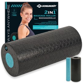 Schildkröt 2-in-1 massage roller, 2-piece self-massage set with removable core, medium hardness, fascia roller for functional training
