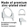 AUXBC 3-1/2" U-Bolt Exhaust Clamps, Heavy Duty Saddle Style Muffler