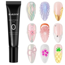 RARJSM 3D Sculpting Gel for Nail Art Designs DIY Nail Charms Rhinestone Glue 3D Nail Craving Gel Polish Clear Painting Drawing Sculpture Gel UV LED Curing Requires Nail Decoration Manicure Design
