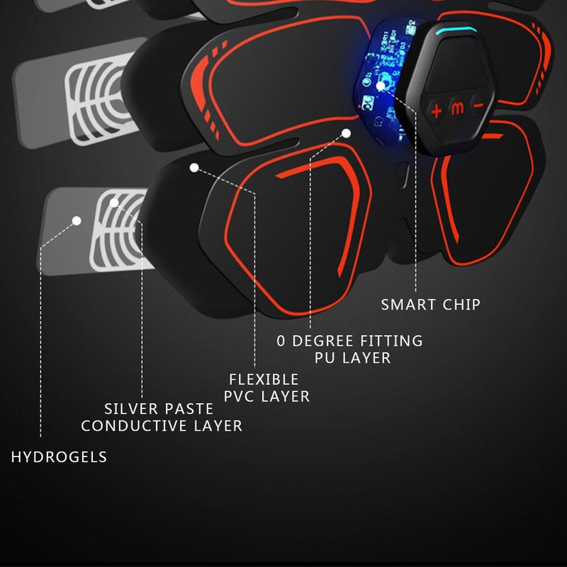 EMS Abdominal Muscle Trainer Portable Digital Display Charging Exercise Fitness