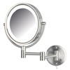 JERDON Wall-Mounted Vanity Mirror with Lights - Lighted Makeup Mirror