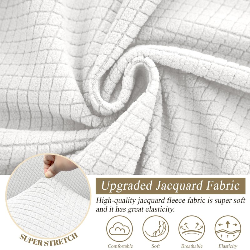 ALIECOM 100% Waterproof Reclining Sectional Couch Covers Jacquard Stretch 2-Piece