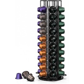 Coffee Pod Holder for Nespresso OriginalLine, Coffee Pod Storage Organizer 360 Degree Rotatable Capsules Carousel for Nespresso, for Home Bar Countertop (60 pods)