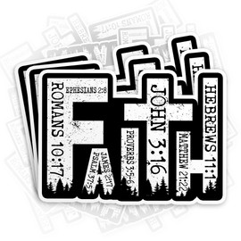 (3Pcs) Faith Cross Christian Sticker - Inspirational Religious Quotes Faith Bible Verse Waterproof Die-Cut Vinyl Sticker for Kindle Laptop Water Bottle Hard Hat Faith Decal Gifts for Her Him 2 Inches