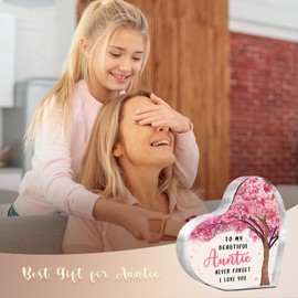 Gleevara Nanny Christmas, Nanny Gifts, Best Nanny Birthday Gifts from Grandchildren, Heart-Shaped Plaque Desk Decor Gifts for Nanny, Best Nanny Gifts Idea