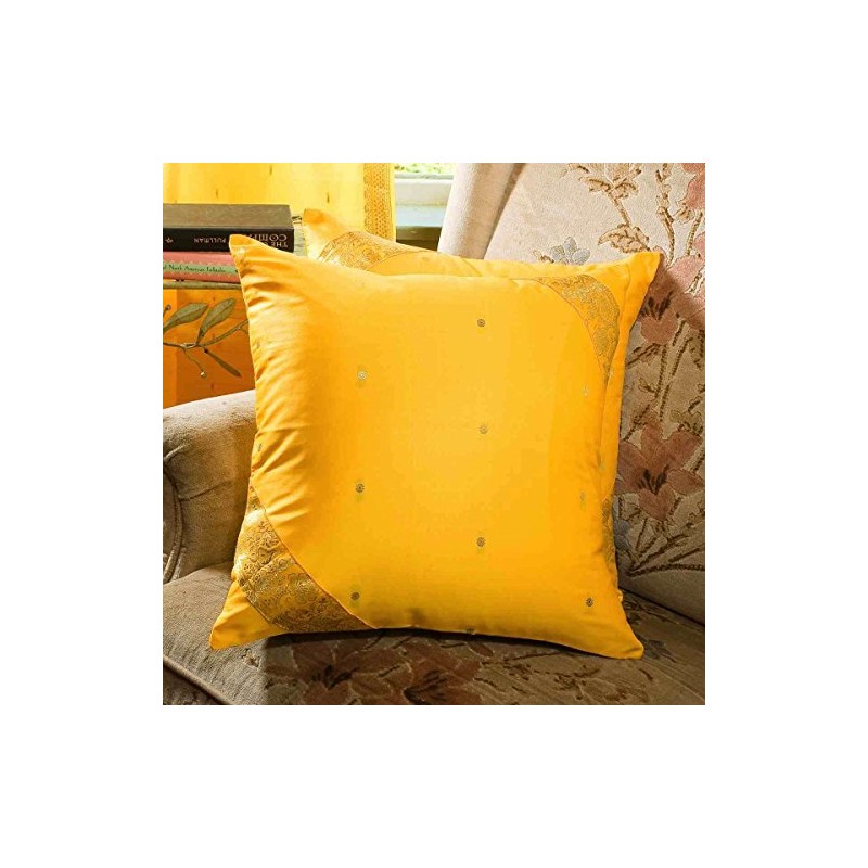 Indian Selections Yellow - Set of 2 Decorative handcrafted Sari