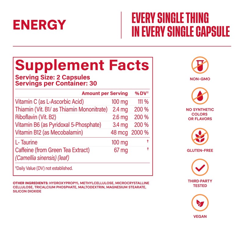 HABIT Energy Supplement (60 Capsules) - New Look, Supports Energy,