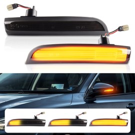 Gempro LED Side Mirror Turn Signal Light Sequential Amber Mirror Lamps for 2013-2018 Ford Escape Ecosport, 2012-2018 Focus ST SE RS, C-Max 2013-2017 (Smoked Len)