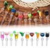 10 Pcs Colorful Swizzle Sticks Cocktail Clear Beverage Stirrers MultiColor